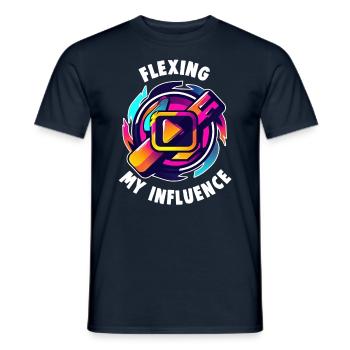 Digital Creator Flexing my Influence Social Media - Männer T-Shirt - Navy - Vorne - AI Model Male 178 light (178cm)