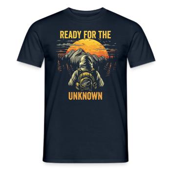 Bushcrafting Outdoor Ready For The Unknown - Men's T-Shirt - navy - Front - AI Model Male 178 light (178cm)