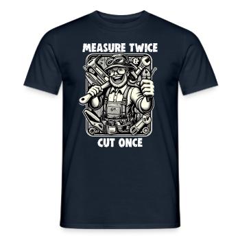 Handyman Papa Mesure Twice DIYer - Men's T-Shirt - navy - Front - AI Model Male 178 light (178cm)