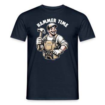 Handwerker Papa Hammer Time Heimwerker - Männer T-Shirt - Navy - Vorne - AI Model Male 178 light (178cm)