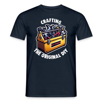 Papa artisan fabriquant le bricolage original - T-shirt homme - marine - Devant - AI Model Male 178 light (178cm)