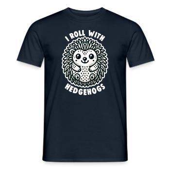 Cute Hedgehog Lover Funny Hedgehog Cute Hedgehog - Men's T-Shirt - navy - Front - AI Model Male 178 light (178cm)