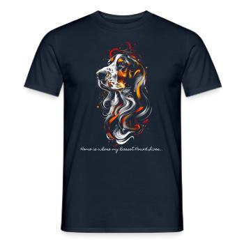 Home is where my Basset Hound lives... - Men's T-Shirt - navy - Front - AI Model Male 178 light (178cm)