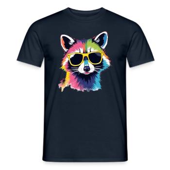Œuvre d’art du raton laveur Pop Art Ratons laveurs - T-shirt homme - marine - Devant - AI Model Male 178 light (178cm)