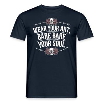 Studio de tatouage Artiste tatoueur Idées de tatouage - T-shirt homme - marine - Devant - AI Model Male 178 light (178cm)