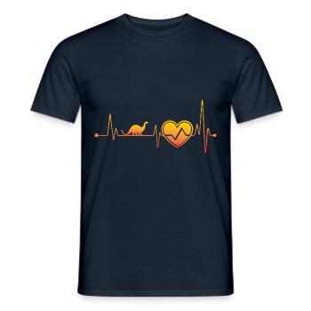 Battement de cœur de dinosaure - T-shirt homme - marine - Devant - AI Model Male 178 light (178cm)