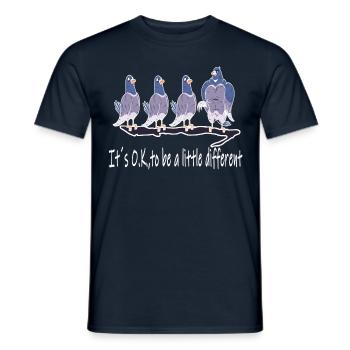 Pigeons, Be Different, Gym, Body Building, Workout FUN - Men's T-Shirt - navy - Front - AI Model Male 178 light (178cm)