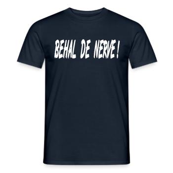 Eifel, behal de nerve, Bleib ruhig ,Spruch Platt - Männer T-Shirt - Navy - Vorne - AI Model Male 178 light (178cm)