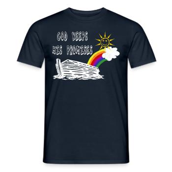 Gott hält sein Versprechen, Bibel, Arche Noah - Männer T-Shirt - Navy - Vorne - AI Model Male 178 light (178cm)
