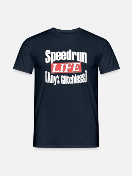 Speedrun Gamer Any% Glitchless Gaming Streaming - Männer T-Shirt - Navy