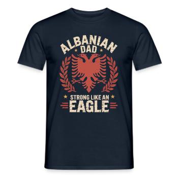 Albanian Father Father's Day Eagle Kosovo - Men's T-Shirt - navy - Front - AI Model Male 178 light (178cm)