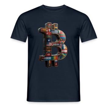 Bitcoin Design for BTC Fans - Men's T-Shirt - navy - Front - AI Model Male 178 light (178cm)