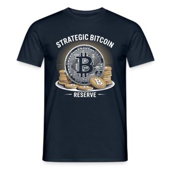 Conception de Bitcoin pour les fans de BTC - T-shirt homme - marine - Devant - AI Model Male 178 light (178cm)