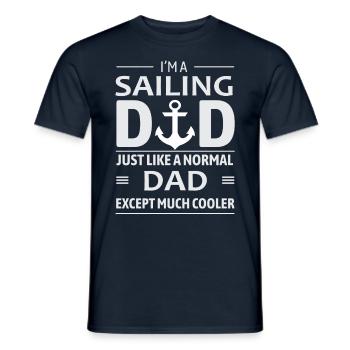 Papa voile bateau plaisance amoureux des voiliers cadeau - T-shirt homme - marine - Devant - AI Model Male 178 light (178cm)