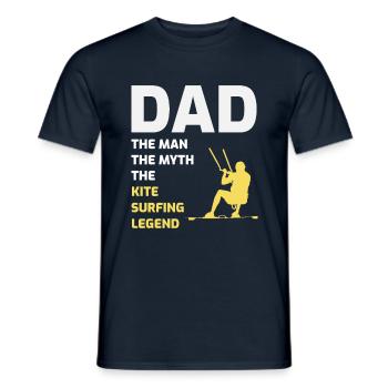 Kitesurfing Dad Kite Kiteboard Vatertagsgeschenk - Männer T-Shirt - Navy - Vorne - AI Model Male 178 light (178cm)