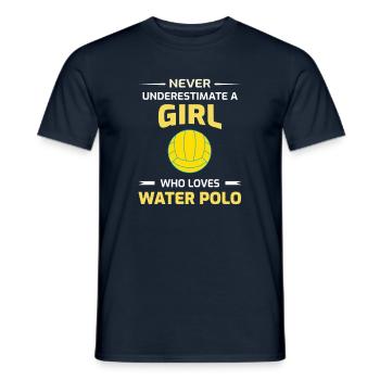 Water Polo Gift - Men's T-Shirt - navy - Front - AI Model Male 178 light (178cm)