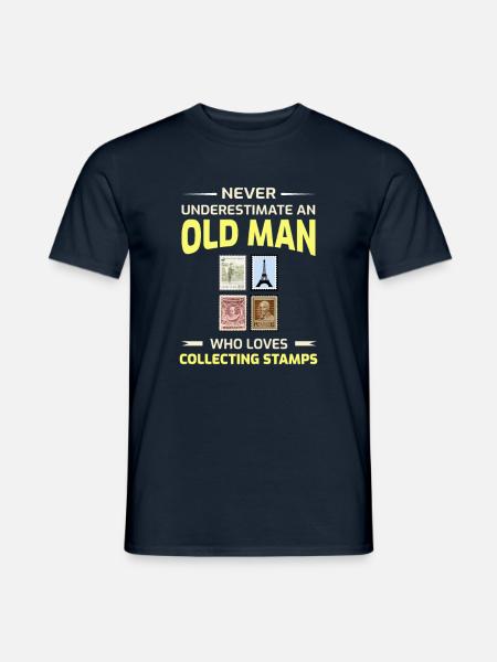 Stamp Collecting Collector Dad Grandpa Fathers Day - Men's T-Shirt - navy