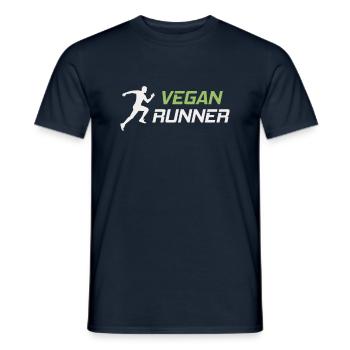 Vegan Runner Running Gift - Men's T-Shirt - navy - Front - AI Model Male 178 light (178cm)