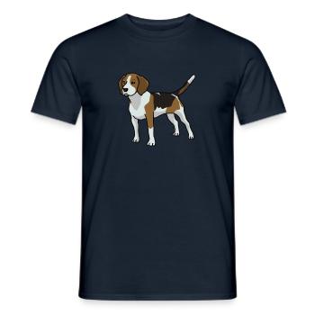 Beagle, dog, dog , cartoon, drawing - Men's T-Shirt - navy - Front - AI Model Male 178 light (178cm)