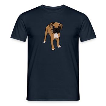 Boxer, puppy, dog, , dog , drawing - Men's T-Shirt - navy - Front - AI Model Male 178 light (178cm)