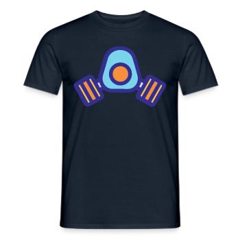 Blaue Atomgasmaske mit Gesichtsschutz und Filter - Männer T-Shirt - Navy - Vorne - AI Model Male 178 light (178cm)