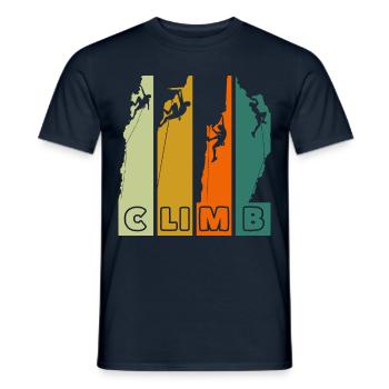 Escalade Alpinisme Escalade Rétro - T-shirt homme - marine - Devant - AI Model Male 178 light (178cm)