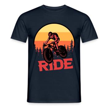 Ride Fahrrad Retro - Männer T-Shirt - Navy - Vorne - AI Model Male 178 light (178cm)