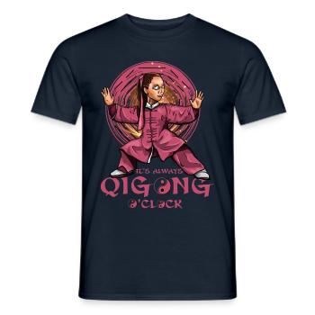 C’est toujours Qi Gong O’Clock - T-shirt homme - marine - Devant - AI Model Male 178 light (178cm)