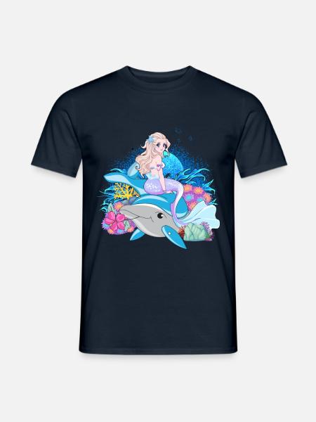 Meerjungfrauen Nixe Geschenk - Männer T-Shirt - Navy