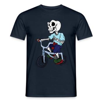 Skeleton Skull Bicycle Gift - Men's T-Shirt - navy - Front - AI Model Male 178 light (178cm)