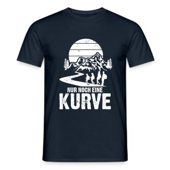 Nur noch eine Kurve dann sind wir da Wandern Berge - Männer T-Shirt - Navy - Vorne - AI Model Male 178 light (178cm)