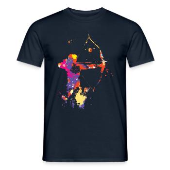 Bogenschießen - Männer T-Shirt - Navy - Vorne - AI Model Male 178 light (178cm)