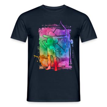 Bogenschießen - Männer T-Shirt - Navy - Vorne - AI Model Male 178 light (178cm)