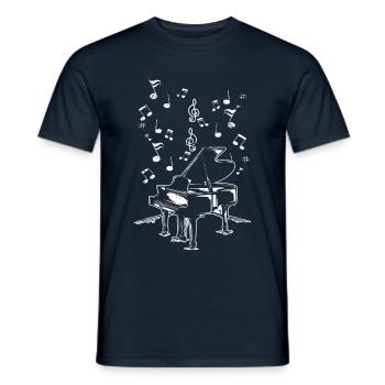 La vie facile de jouer du piano comme un pro - T-shirt homme - marine - Devant - AI Model Male 178 light (178cm)