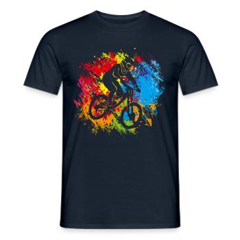 Bicycle MTB - Men's T-Shirt - navy - Front - AI Model Male 178 light (178cm)