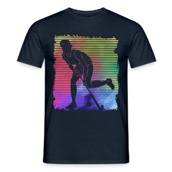 Feld Hockey - Männer T-Shirt - Navy - Vorne - AI Model Male 178 light (178cm)