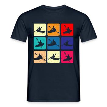 Le kayak m’amène rétro paddle ensemble canoë - T-shirt homme - marine - Devant - AI Model Male 178 light (178cm)
