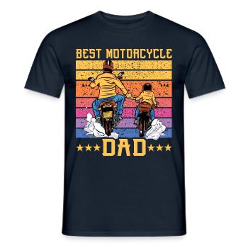 Meilleur papa moto - T-shirt homme - marine - Devant - AI Model Male 178 light (178cm)