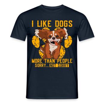 I like dogs more than people sorry not sorry - Männer T-Shirt - Navy - Vorne - AI Model Male 178 light (178cm)