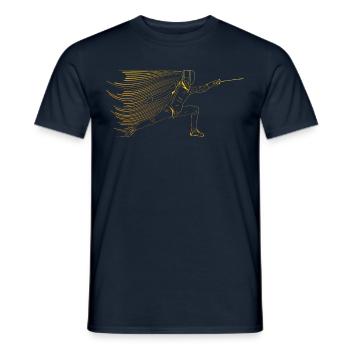 Fechten - Männer T-Shirt - Navy - Vorne - AI Model Male 178 light (178cm)