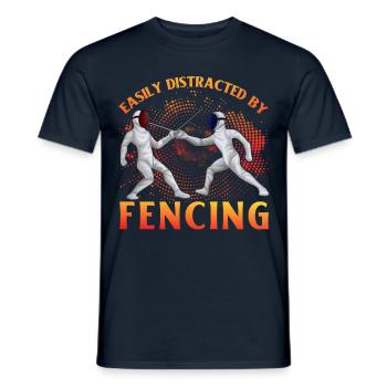 Easily Distracted by Fencing - Männer T-Shirt - Navy - Vorne - AI Model Male 178 light (178cm)