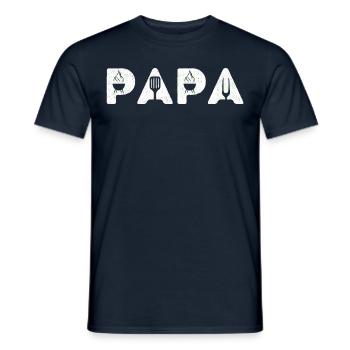 Papa barbecue humour bbq cadeau fête des pères - T-shirt homme - marine - Devant - AI Model Male 178 light (178cm)