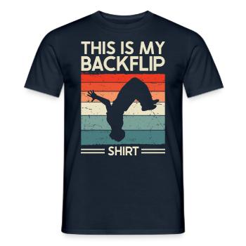 Lustiger Freerunner Das ist mein Backflip Shirt - Männer T-Shirt - Navy - Vorne - AI Model Male 178 light (178cm)