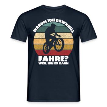 Mountain Bike Outfits Mountainbiker Vintage Design - Männer T-Shirt - Navy - Vorne - AI Model Male 178 light (178cm)