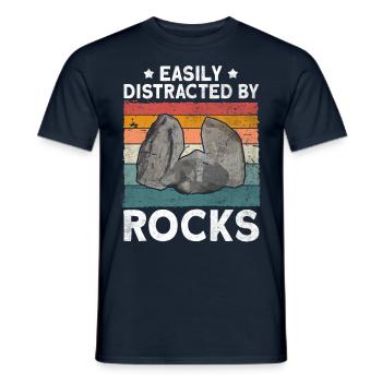 Facilement distrait par les rochers - T-shirt homme - marine - Devant - AI Model Male 178 light (178cm)