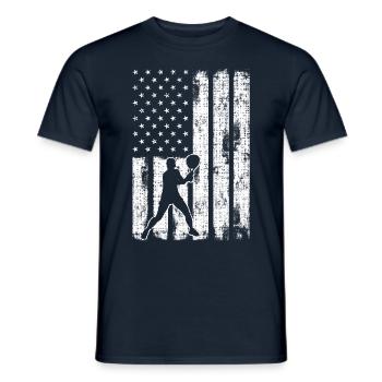 Joueur de tennis USA Flag - T-shirt homme - marine - Devant - AI Model Male 178 light (178cm)