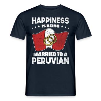 Peruviuan Wedding Peru Roots Peru Flag Married - Men's T-Shirt - navy - Front - AI Model Male 178 light (178cm)