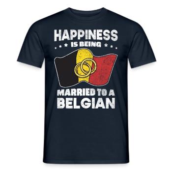 Mariage Belge Racines Belges Drapeau Belge Marié - T-shirt homme - marine - Devant - AI Model Male 178 light (178cm)