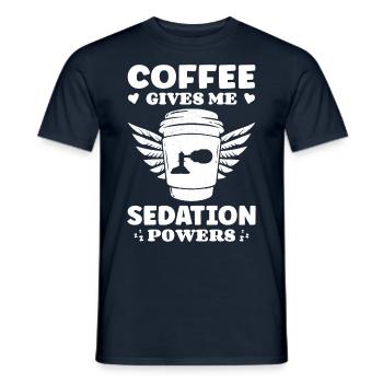 Anesthésiologiste Buveur de café Dicton amusant - T-shirt homme - marine - Devant - AI Model Male 178 light (178cm)