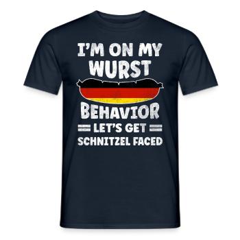 Sur mon comportement Wurst Schnitzel Faced - T-shirt homme - marine - Devant - AI Model Male 178 light (178cm)